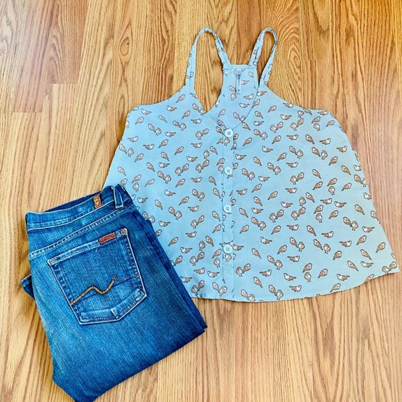 Zinga - Mint Green & Cute Birdie Tank Top M - Picture 6 of 10